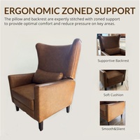 Fauteuil à dossier haut en tissu et cuir PU moderne Sans Wholesale, facile à nettoyer, pour salon et chambre, imperméable et écologique