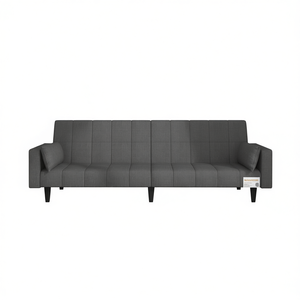 <b>Sofa</b> Bed Dark Gray Fabric 100% Polyester <b>Wood</b> <b>Frame</b> Convertible Modern Living Room 4 Seater - Product Image 1