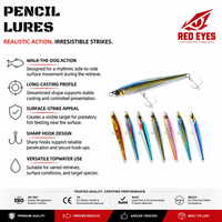 Leurre Minnow Pencil à coulée lourde Red Eyes, 50g 110mm, pour lancer longue distance, appât de pêche au thon en haute mer, échantillon gratuit, vente en gros