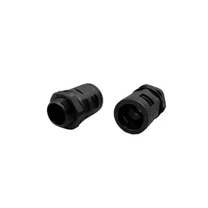 Acessórios para tubos flexíveis ondulados PA66 tipo fácil preto IP65 conector de tubulação de plástico de nylon