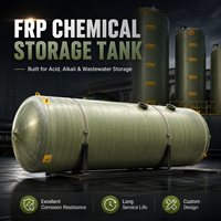 Réservoir de stockage en PRV à paroi intérieure lisse en fibre de verre anti-corrosion pour le stockage de liquides pétrochimiques