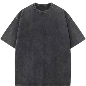 เสื้อยืดโอเวอร์ไซส์ผู้ชาย วินเทจ ผ้าคอตตอนหนา 280 กรัม ทรงสตรีทแวร์ แขนสั้น ผ้าเรียบ ระบายอากาศได้ดี กันยับ ซักย้อมสีแบบแอซิดวอช ทรงยาว - Product Image 1