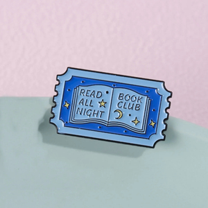 หนังสือคลับโลหะหมุดที่กําหนดเองโรแมนติกสไตล์วินเทจแสตมป์เข็มกลัดเคลือบหมุดปกป้ายตลกของขวัญ - Product Image 4