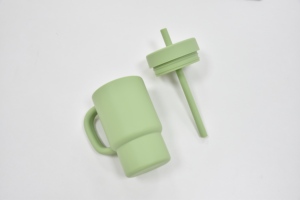 Minimalist Stainless Steel Silicone Travel <b>Mug</b> With Straw Screw-On Lid Bpa Free Unisex For Camping Outdoor Use - Product Image 4
