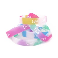Dropshipping Products 2025 Color Mixing Rubber Cross Marble Bracelet Mix Color Silicone Wristband Fathers Day Gifts