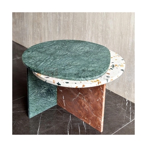 Tavolino da Caffè in Marmo Naturale Colorato di Design Moderno Newstar, Personalizzabile, per Arredamento Soggiorno - Product Image 3