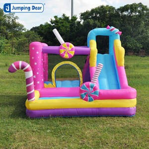 Château gonflable à thème bonbons, château gonflable pas <span class=keywords><strong>cher</strong></span>, château gonflable avec toboggan, combo de location de château gonflable, château gonflable rose à louer - Product Image 2