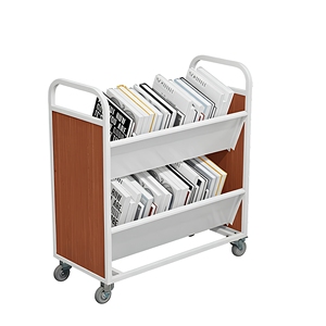 Chariot mobile silencieux au design moderne pour bibliothèque, librairie, échelle à livres, en métal durable - Product Image 1