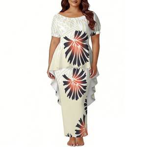 Abito Elegante da Sera con Logo Personalizzato, Design a Coda di <span class=keywords><strong>Rondine</strong></span>, Taglie Forti, Set Due Pezzi Tonga Puletasi - Product Image 5