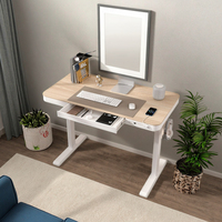 Table intelligente électrique à moteur unique, bureau debout ergonomique à hauteur réglable avec tiroir et ports USB pour la maison et le bureau