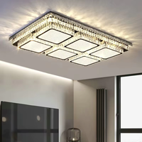 Nouvelle lampe de salon, plafonnier simple et moderne, lumière de luxe pour la maison, lampe rectangulaire en cristal LED pour chambre à coucher