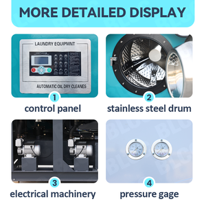 Machines <span class=keywords><strong>de</strong></span> nettoyage à sec 10KG 12KG 15KG 20KG à chargement frontal automatique à hydrocarbures avec haute vitesse - Product Image 5