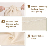 Sac cadeau recyclable en coton biologique avec cordon de serrage sac de rangement de bonbons en toile personnalisée Joyeuses Pâques
