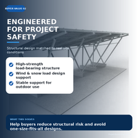 Structure de carport photovoltaïque commercial modulaire personnalisée en acier S350GD ZM275, conception multi-travées, inclinaison 5-10 degrés, galvanisée à chaud