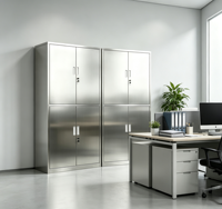 Lemari Arsip Baja Anti Karat 4 Pintu dengan Kunci untuk Penggunaan Kantor
