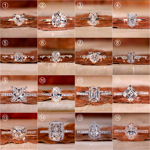 IGI chứng nhận phòng thí nghiệm phát triển kim cương Solitaire Nhẫn phụ nữ tùy chỉnh rạng rỡ hình bầu dục vvs phòng thí nghiệm tạo ra Kim Cương Pave engagement Ring trang sức - Product Image 3