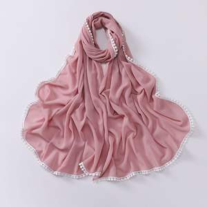 Maxi velo da Medine tacchino da strato quadrato malese stampato in Chiffon Georgette ricamo festa Maxi foulard - Product Image 6