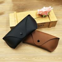 Boîte à lunettes de soleil en PU rigide de haute qualité, noire et marron, en cuir litchi, vente en gros