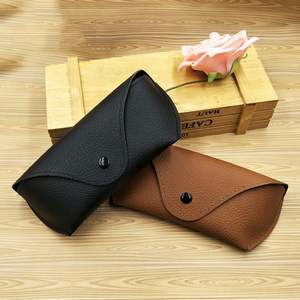 Wholesale High Quality Cheap PU Hard Sunglasses <b>Box</b> Black <b>Brown</b> Litchi Leather Sunglasses Case Sunglasses <b>Box</b> - Product Image 1