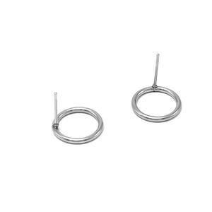 Boucles d'oreilles rondes en acier inoxydable brillant bricolage pendentif résultats de bijoux accessoires de boucle d'oreille simples élégants et polyvalents - Product Image 5