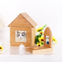 Útil Urna para Mascotas en Forma de Casa de Madera Maciza, Sellada a Prueba de Humedad, Caja Conmemorativa para Cremación, Suministro Funerario