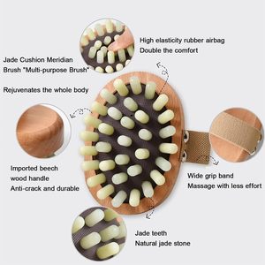 Venta al por mayor masaje cuero cabelludo Jade Gua Sha peine desintoxicación Facial masajeador herramienta reafirmante piel Xiuyu Guasha piedra para todo el mundo - Product Image 6