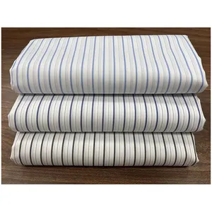 Yeni tasarım dokuma konfeksiyon kumaş moda ipliği boyalı çizgili gömlek kumaşı kızlar için