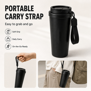 <b>Large</b> Capacity Stainless Steel <b>Gift</b> Cup Lid Portable Double Wall 6-12 Hours Insulation Coffee Cup Car Accompanying Straw - Product Image 4