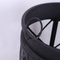 Panier de foyer moderne en acier avec poignées pour mobilier d'extérieur, jardin et terrasse, protection anti-étincelles