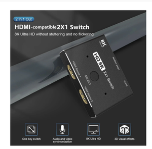 Suficiente stock HD Switcher 8K @ 60Hz 4K @ 120Hz HDMI-Compatible 2,1 Switch 2x1 <span class=keywords><strong>Adaptador</strong></span> 2 en 1 convertidor de salida para PS4/PS5 <span class=keywords><strong>Xiaomi</strong></span> <span class=keywords><strong>TV</strong></span> Box HDTV Splitter está en promoción - Product Image 5
