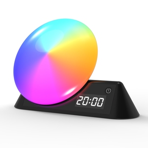 Réveil lumineux avec ambiance LED, nouveau design <span class=keywords><strong>2023</strong></span>, veilleuse pour enfants, haut-parleur Bluetooth, lampe musicale, réveil avec lever de soleil, multifonctions - Product Image 1