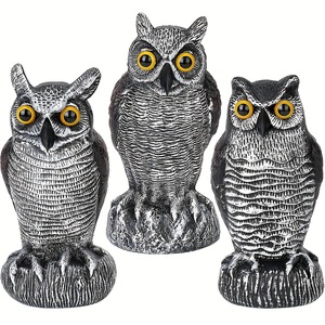 Leurre de hibou courbé en plastique pour corps entier Reproduction réaliste leurre de chasse Hawk ou ornement de jardin Repelle