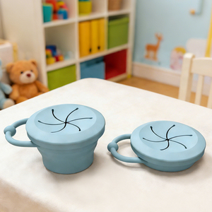 Tasses pliables en silicone avec couvercle, vaisselle pour enfants, conteneur de rangement pour collations pour tout-petits, cadeau, tasse pliable - Product Image 4