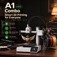 Bamboolab A1 Mini Combo Printer 3D PLA Industri Desktop Rumah FDM Perataan Otomatis Penuh Multi-warna USB Prototyping