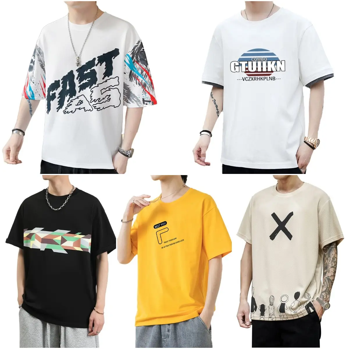 022 short sleeve T-shirt men's summer cotton T-shirt Men's Korean teenagers half sleeve INS clothing manufacturers wholesale