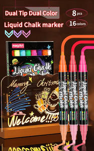 Couleurs vibrantes stylo <span class=keywords><strong>marqueur</strong></span> lavable <span class=keywords><strong>marqueur</strong></span> de <span class=keywords><strong>craie</strong></span> liquide inodore non toxique pour écrire <span class=keywords><strong>sur</strong></span> le panneau d'affichage de panneau d'affichage de fenêtre de voiture en verre - Product Image 6