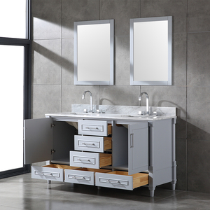 Mueble de Baño Moderno de Madera Sólida Estilo Farmhouse con Espejo Enmarcado Incluido, Resistente al Agua y Ecológico para Apartamento - Product Image 3