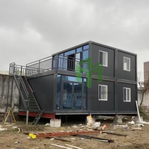 บ้านสำเร็จรูปหรูหราทันสมัยขนาด 20 40 ฟุต ทำจากตู้คอนเทนเนอร์เหล็กเคลื่อนที่ได้ ใช้เป็นบ้านขนาดเล็กหรือสำนักงาน โครงสร้างแบบโมดูลาร์ ผนังแบบแซนวิช - Product Image 2
