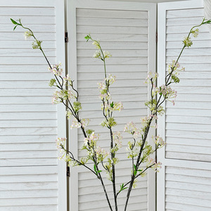 Ramas de sauce de nieve artificiales Yasunobu, flores de seda blancas y rosas para decoración de bodas, accesorios de fotografía para el hogar - Product Image 3