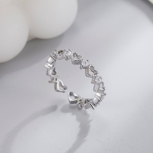 Bague en diamant en forme de cœur en platine pour enfants, bijoux à porter au quotidien, bague pour l'index JZ 496 - Product Image 4