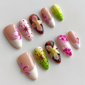 Uñas postizas personalizadas, 10 Uds., arte <span class=keywords><strong>de</strong></span> pintura <span class=keywords><strong>de</strong></span> concha 3D, uñas artificiales acrílicas ABS, estilo Ins <span class=keywords><strong>de</strong></span> alta calidad, prensa en las uñas - Product Image 4
