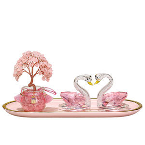 <b>Crystal</b> Swan Money <b>Tree</b> Treasure Bowl High-end Gift Home Decoration Entrance Hall Living Room Ornament New - Product Image 5