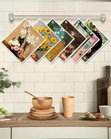 Serviettes de cuisine en microfibre à motif de chat noir décoratif, multi-designs, peinture artistique, absorbantes, séchage rapide, torchon à vaisselle