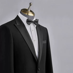 Traje de Boda de Alta Calidad para Hombre, Corte Entallado, Solapa de Muesca, Conjunto de <span class=keywords><strong>2</strong></span> Piezas, Mezcla de Poliéster, Atuendo Formal para Novio - Product Image 4