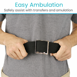 Ceinture de transfert personnalisée pour patient avec boucle métallique pour aide à la mobilité des aidants - Product Image 3
