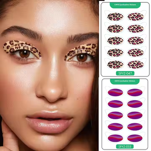 Không thấm nước phương Tây Đảng long lanh <span class=keywords><strong>Eyeshadow</strong></span> dán hình xăm lễ hội trang điểm sân khấu hiển thị ánh sáng lung linh Highlighter trang trí mắt - Product Image 4