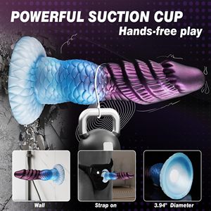 Dildo a nodo spesso a forma di mostro alieno con ventosa, plug anale gonfiabile fantasy, dildo a forma di cavallo con spessore regolabile per donne - Product Image 6