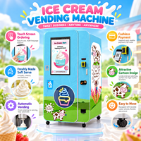 Distributeur automatique intelligent de crème glacée molle avec écran tactile, kiosque mobile de crème glacée fraîche, prise US, Ethernet