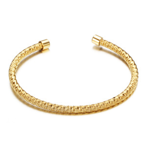 Pulsera de Cable de Acero Inoxidable de 63 mm, Diseño Abierto, Joyería de Moda Unisex, Oro Rosa, Oro Negro - Product Image 5