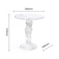 JingYue table d'appoint de luxe en résine transparente personnalisée meubles artisanaux pour espaces commerciaux hôtels salons